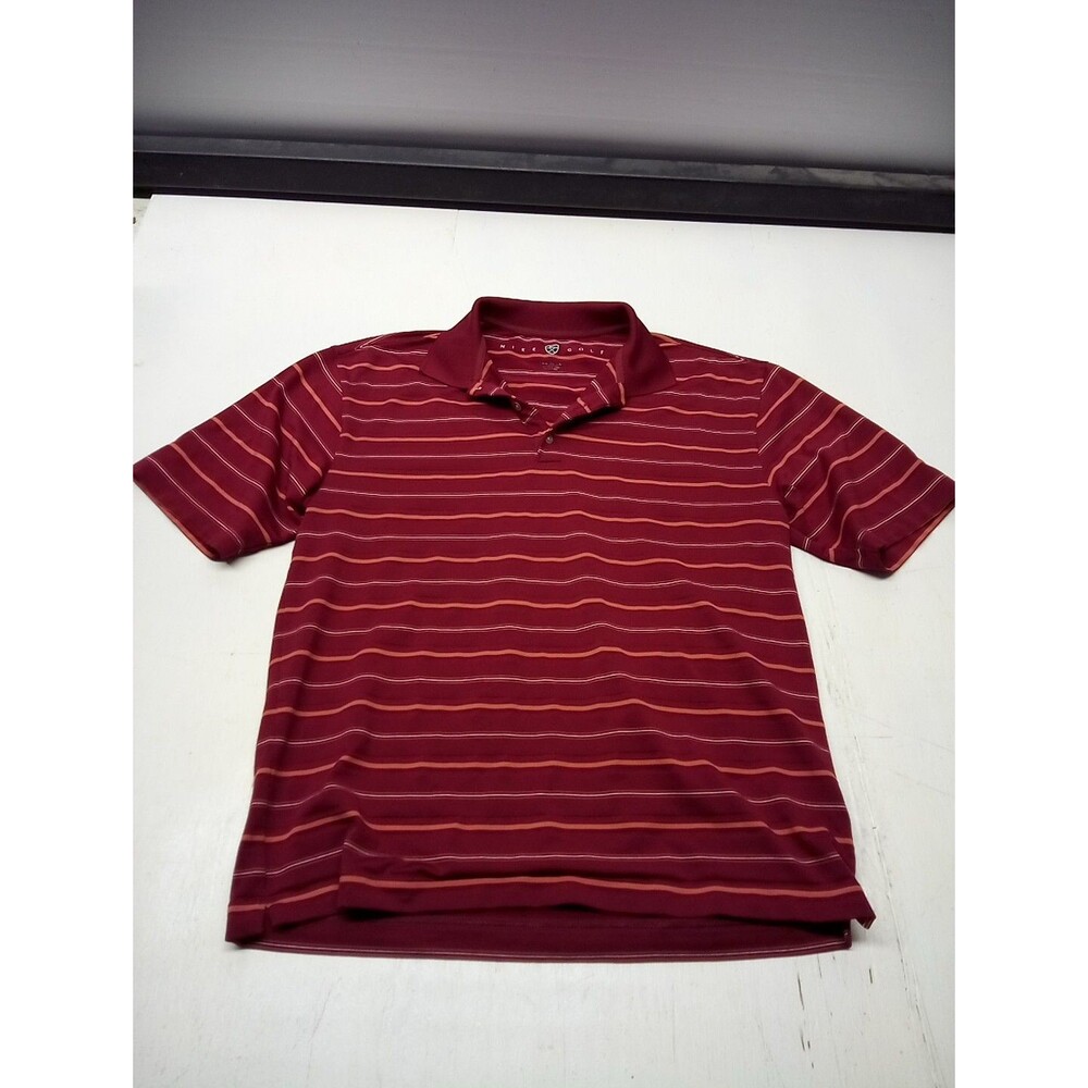 Nike Golf Dri Fit Polo Shirt Short Sleeve Red  Striped Logo Size XL Men's Sports
